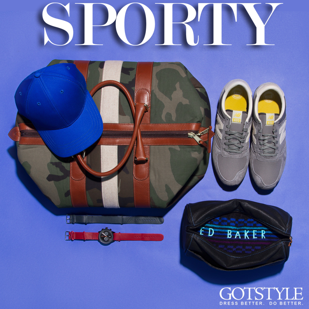 Monte And Coe Duffle: $389 Gents The Directors Cap:$50 Griffin Founder Timepiece: $395 New Balance 420 Retro Sneakers: $110 Shop Now
