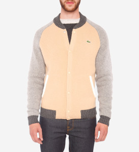 COLOUR BLOCK WOOL BLEND SWEATER BOMBER JACKET