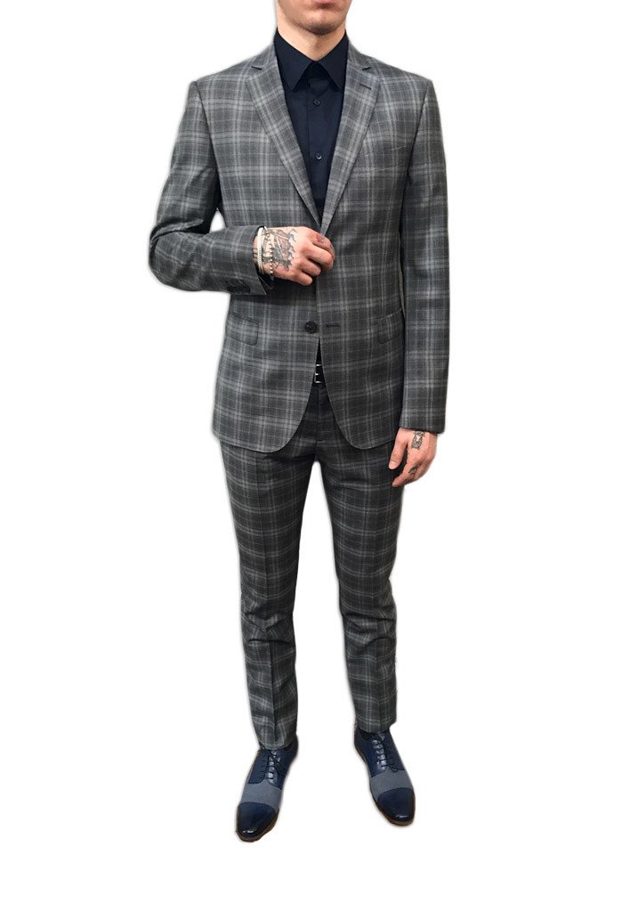 lab pal zaleri grey plaid slim suit