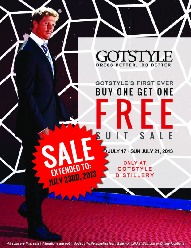 Gotstyle Buy One Get One FREE Suit Sale