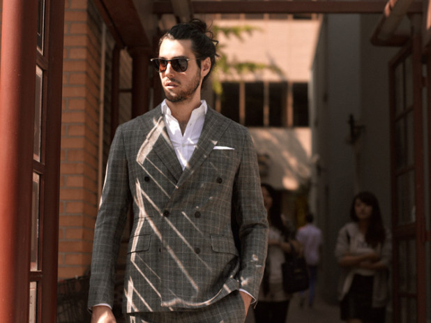 Tombolini Double Breasted Check Suit: $1195