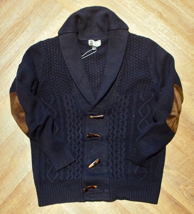 Loft 604 Merino Wool Multi Pattern Cardigan w/ Toggles: $335