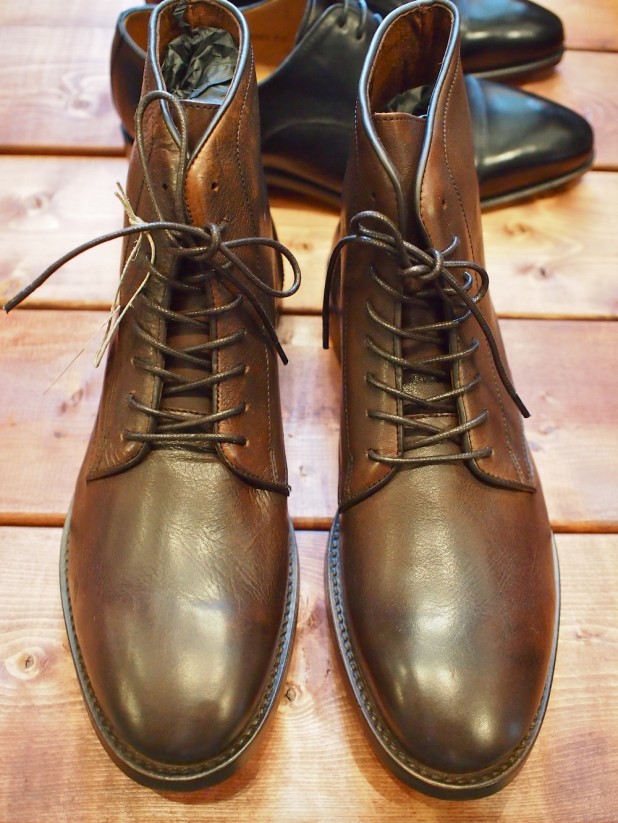 Hudson Smyth Dip-Dye Calf Leather Hobnail Boot: $358