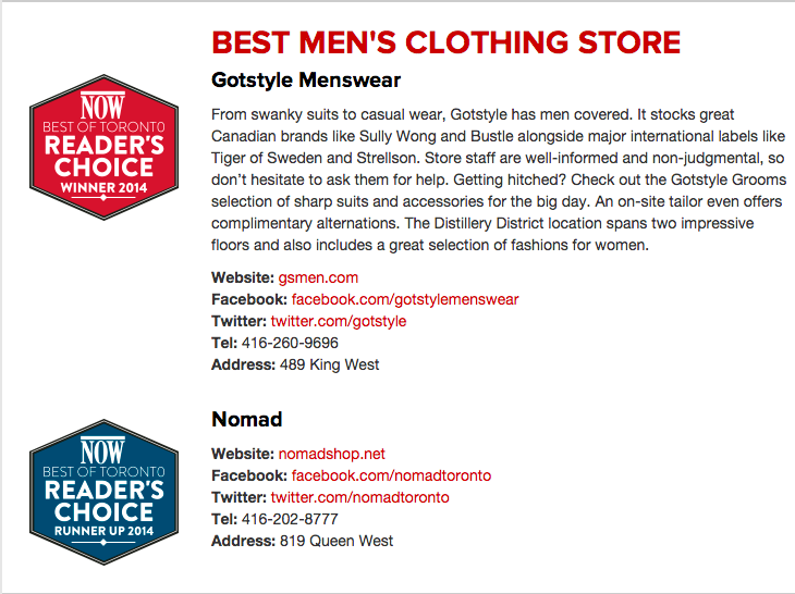 Best-Menswear-Store-Toronto-NOW-Magazine-Reders-Choice-2014