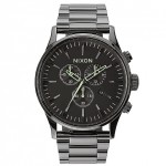 <a href="http://shop.gotstyle.ca/nixon-sentry-chrono-polished-gunmetal-lum-watch-miyota-quartz-100m/dp/50430">Nixon Polished Gunmetal/Lum Sentry Chrono Watch $400</a>