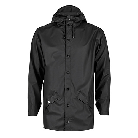 Rains black raincoat transitional outerwear