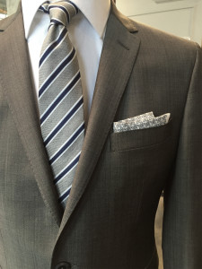grey barberis wool suit