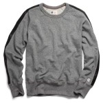 Vegan Leather Sleeve-stripe sweatshirt, $190